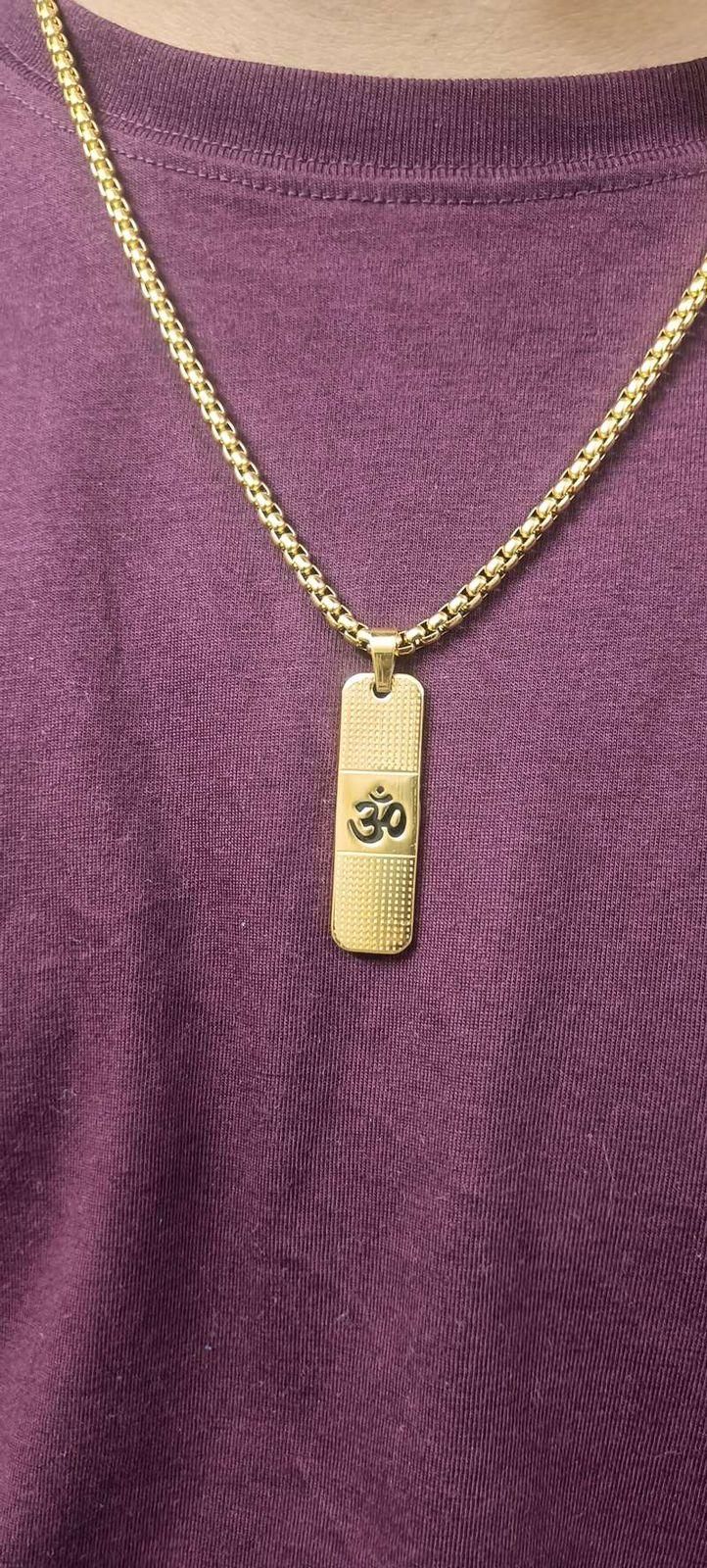 Genuine OM Necklace for Men with Premium 24K Gold Plating