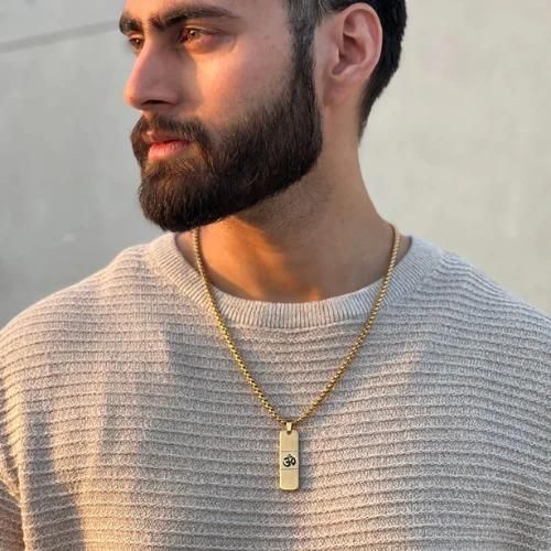 Genuine OM Necklace for Men with Premium 24K Gold Plating