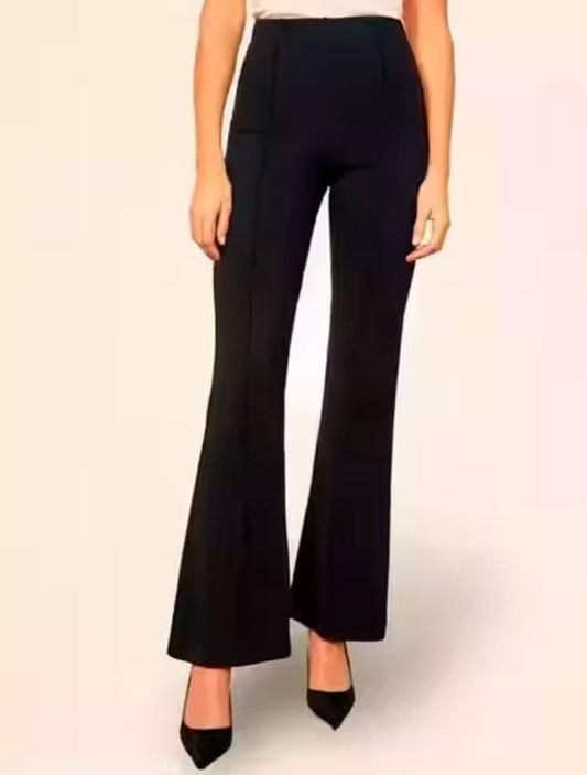 Women’s Non-Transparent Classic Stylish Pant – Regular Fit (Black)