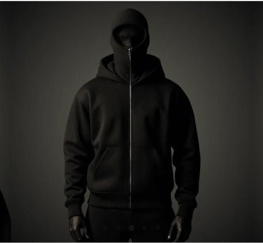 Men’s Full Sleeves Zipper Hoodie with Mask – Stylish, Warm & Functional