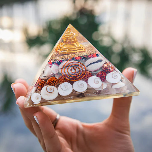 Shree Yantra Gomti Chakra Orgone Pyramid – Attract Wealth & Prosperity!